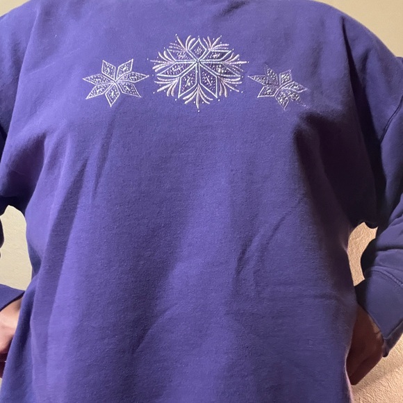 Purple Snowflake Sweater Vintage - Picture 1 of 4